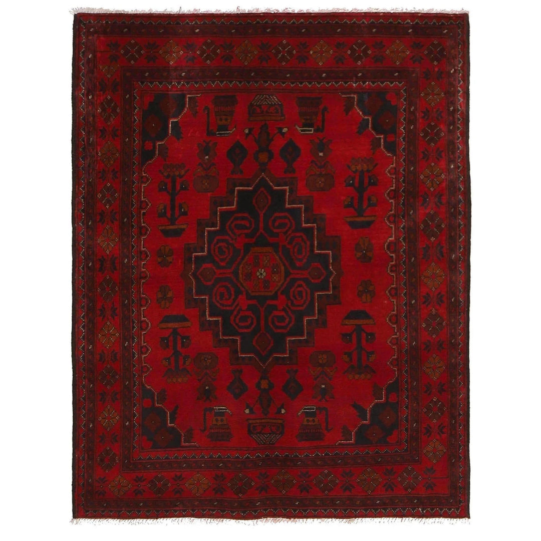 Afghan Khal Mohammadi Rug 3' 5" x 4' 11" Hand-Knotted | No. AL91040