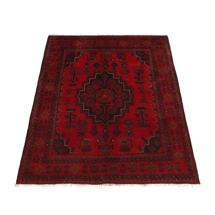 Afghan Khal Mohammadi Rug 3' 5" x 4' 11" Hand-Knotted | No. AL91040