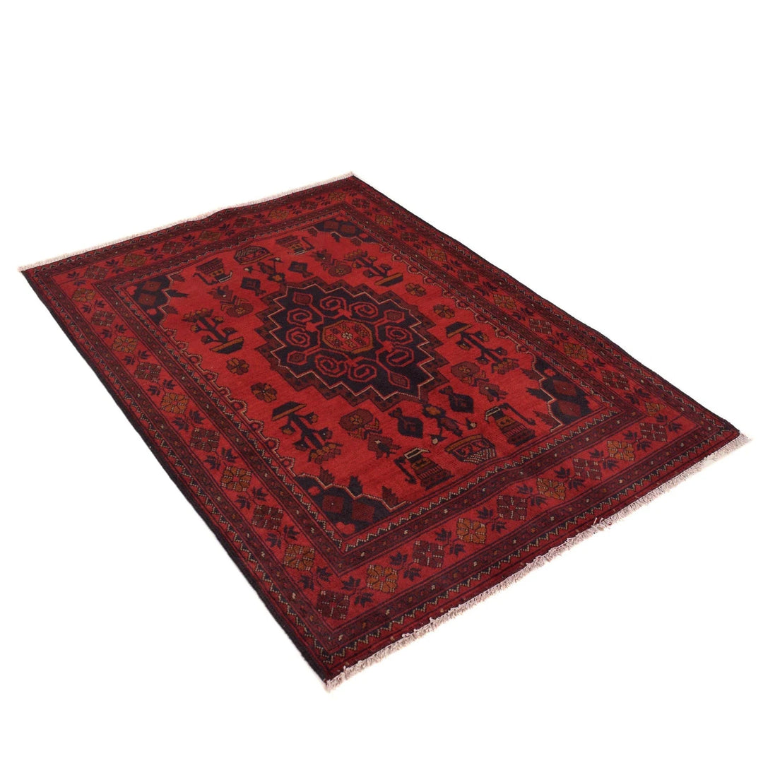 Afghan Khal Mohammadi Rug 3' 5" x 4' 11" Hand-Knotted | No. AL91040