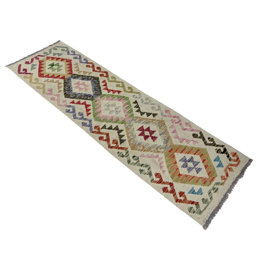 Afghan Vegetable Kilim Rug 1' 10" x 6' 0" Flat-Weave | No. AL910582