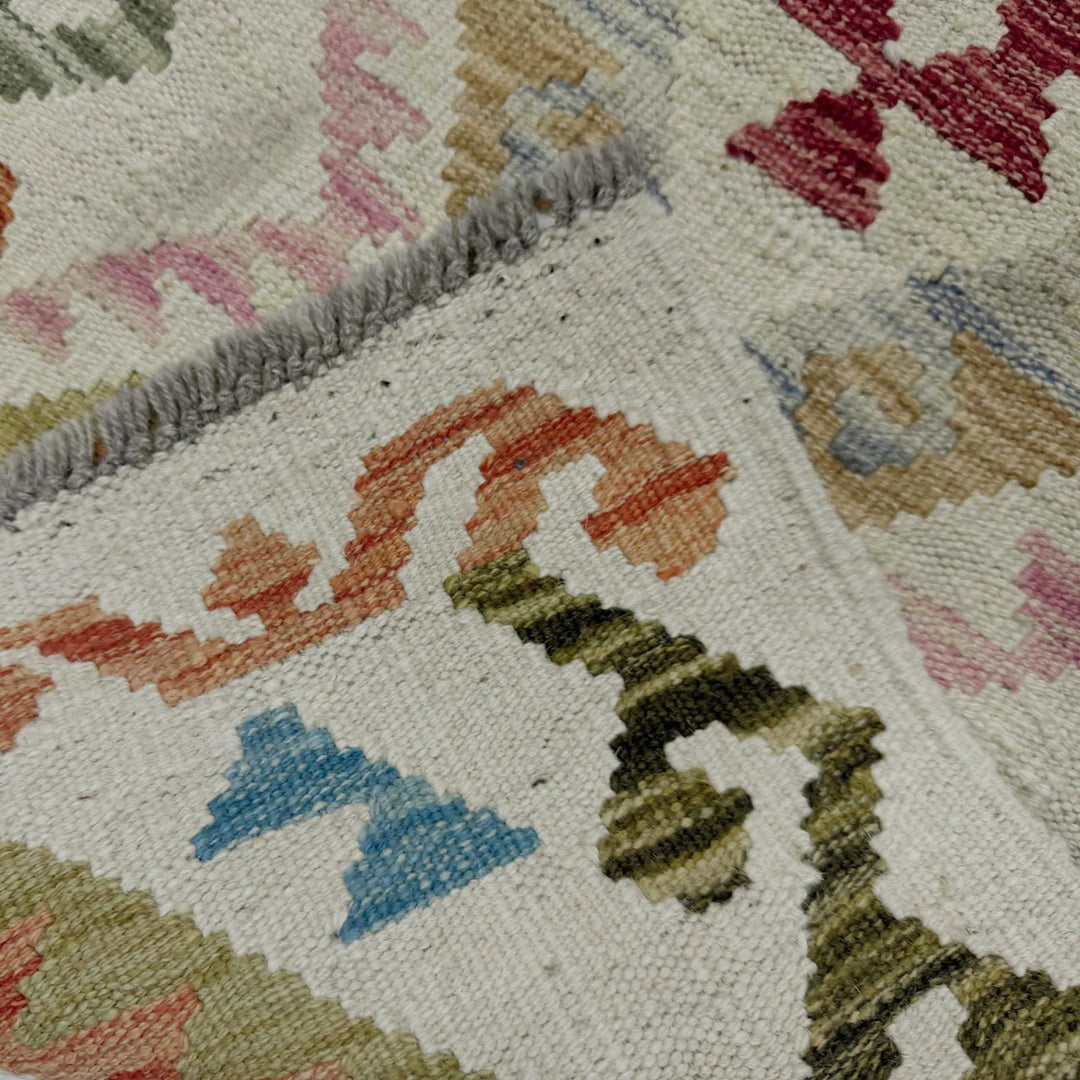 Afghan Vegetable Kilim Rug 1' 10" x 6' 0" Flat-Weave | No. AL910582