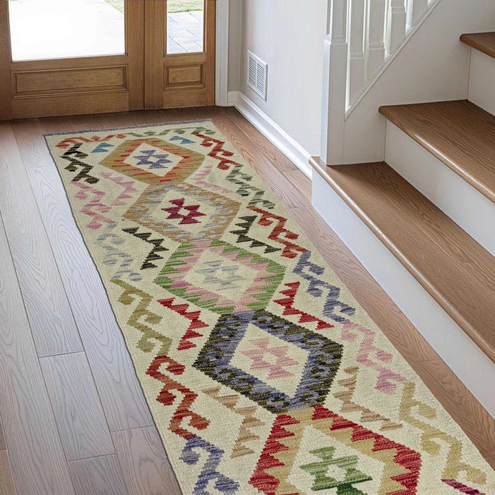 Afghan Vegetable Kilim Rug 1' 10" x 6' 0" Flat-Weave | No. AL910582