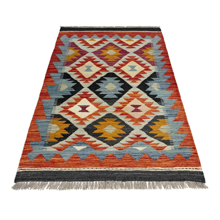 Afghan Vegetable Kilim Rug 2' 8" x 4' 2" Flat-Weave | No. AL910613