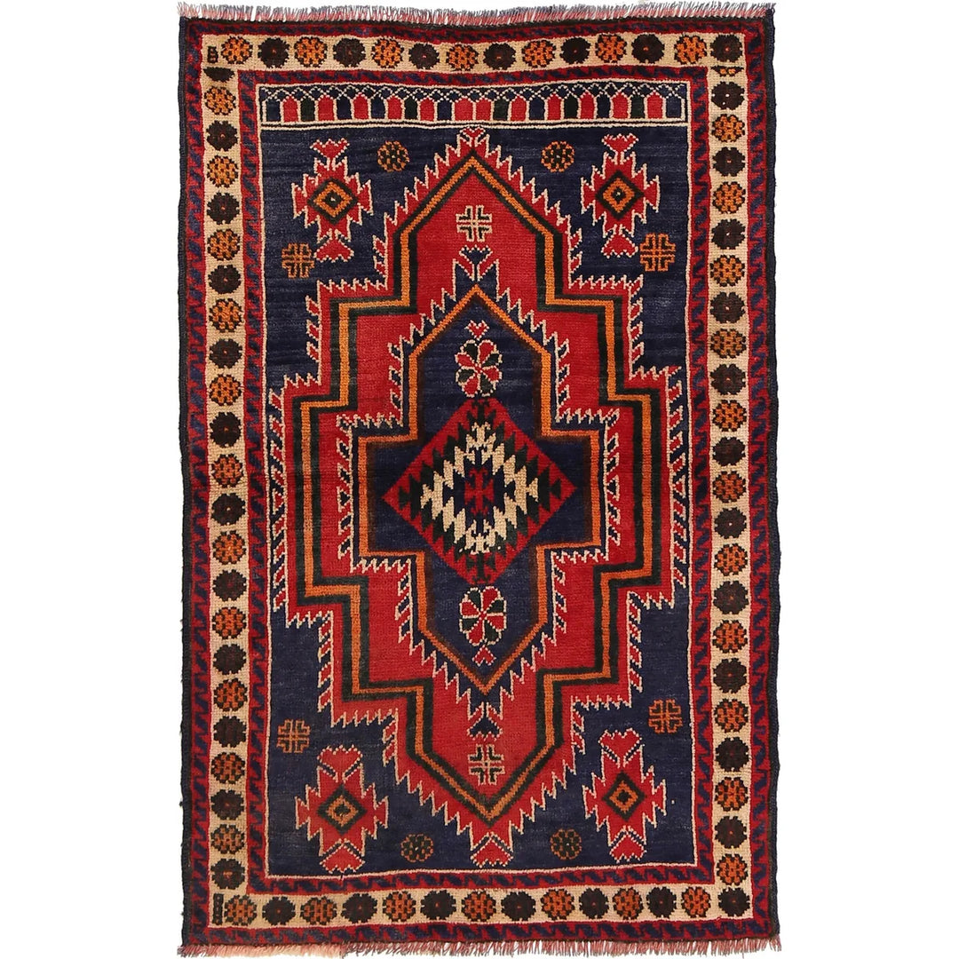 Afghan Baluchi Rug 2' 11" x 4' 6" Hand-Knotted | No. AL91080