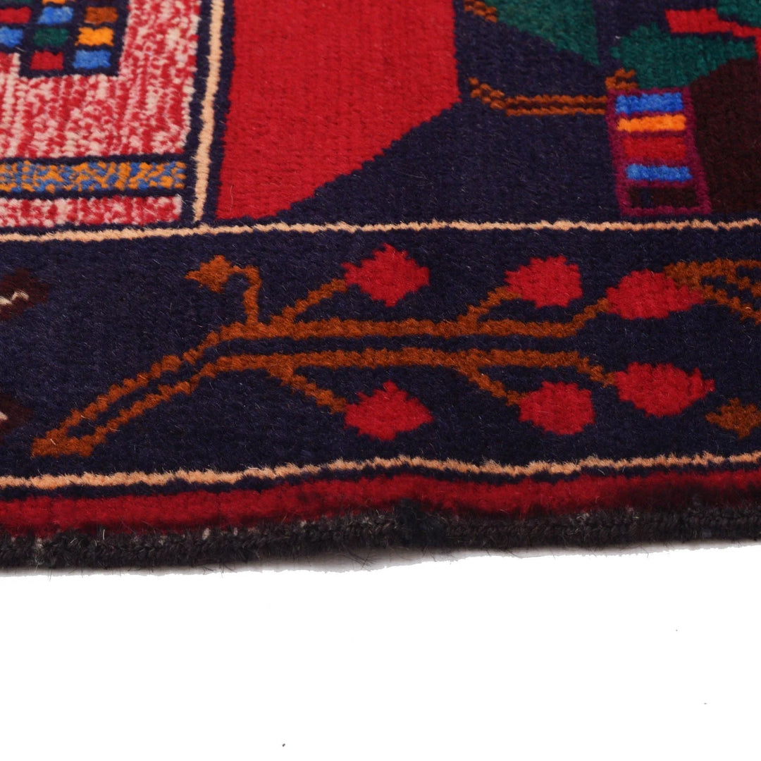 Afghan Pictorial Rug 2' 11" x 4' 8" Hand-Knotted | No. AL91108