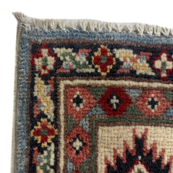 Blue Afghan Kazak Rug 3' 3" x 5' 1" Hand-Knotted | No. AL91181