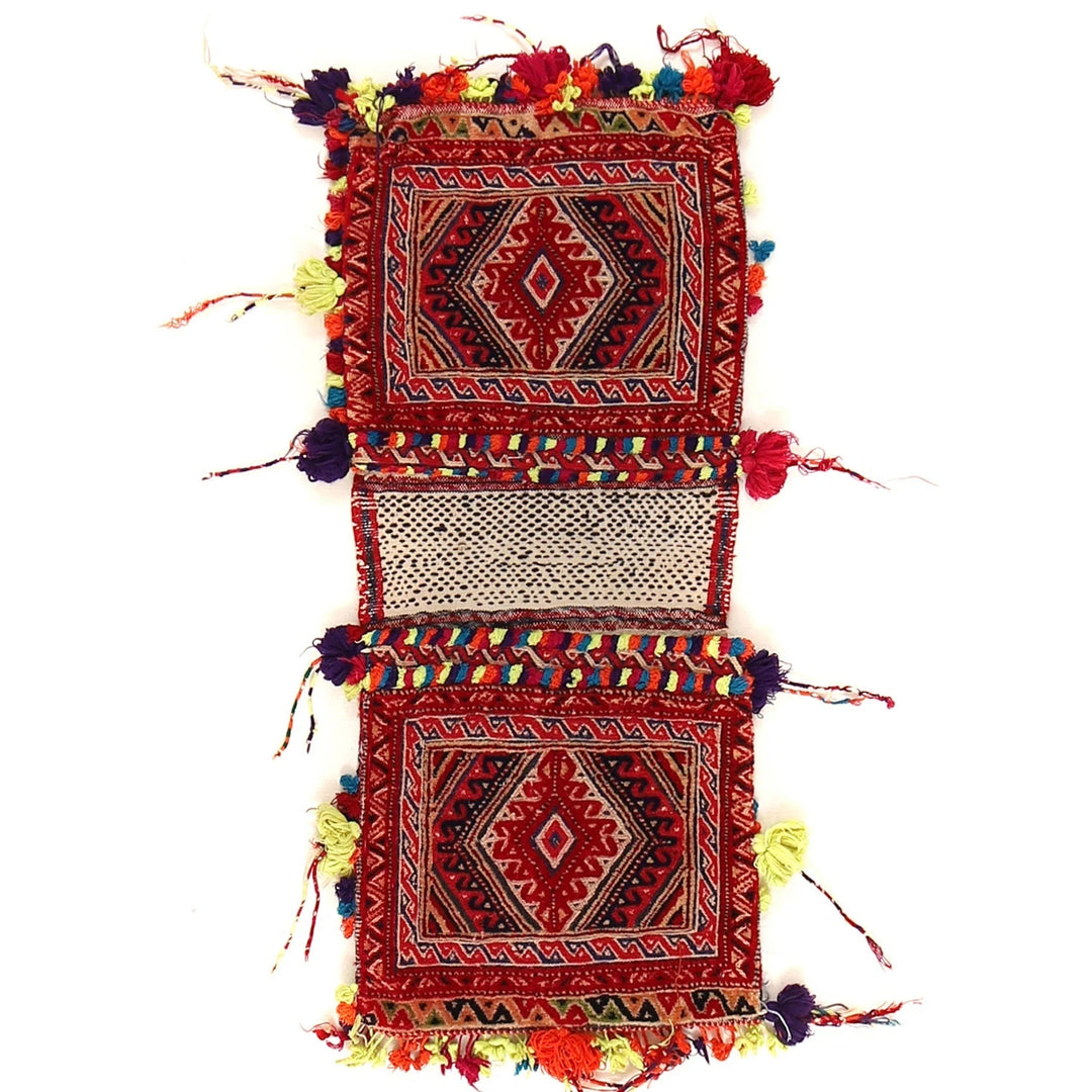 Afghan Khorjin Saddle Rug 1' 3" x 2' 10" Hand-Knotted | No. AL91370