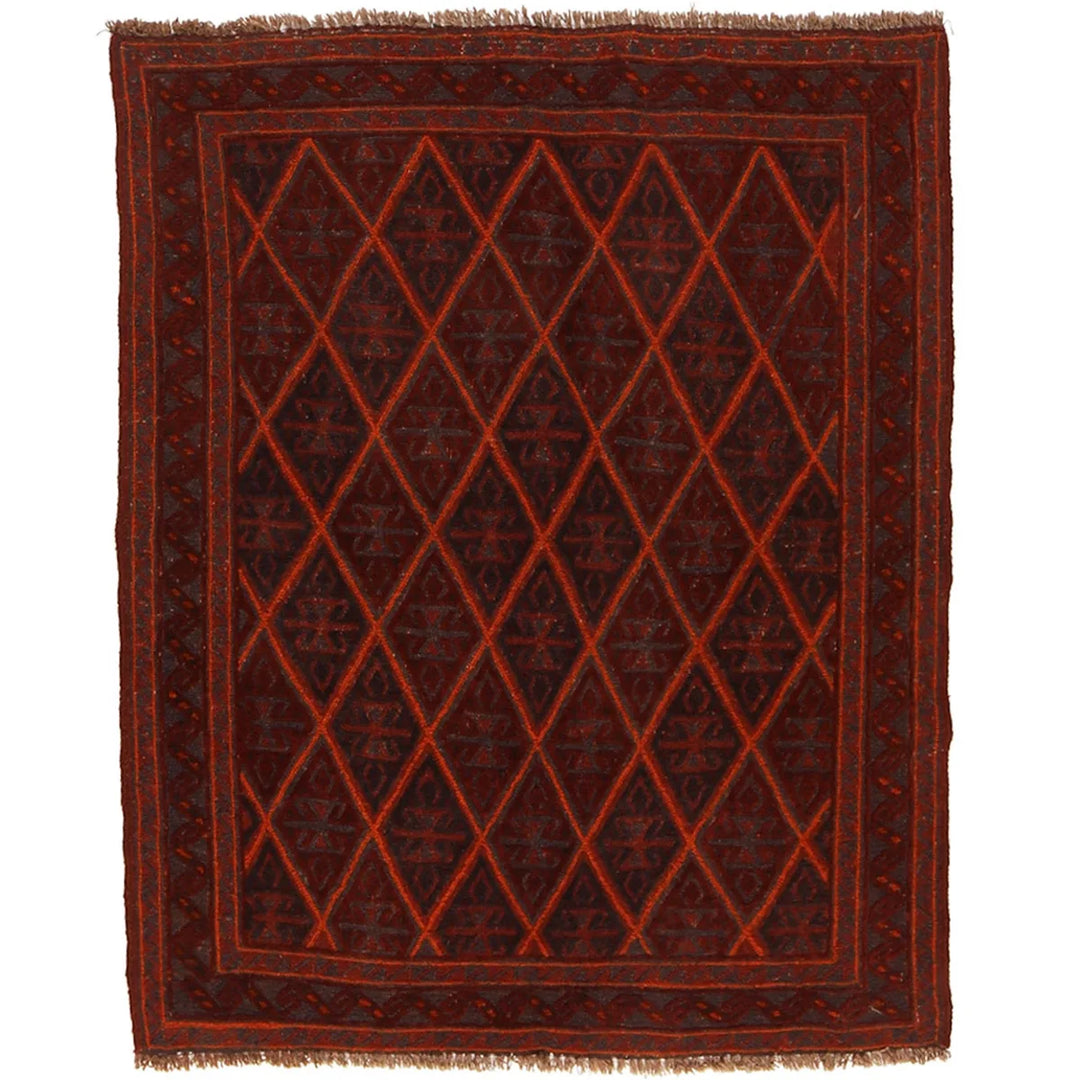 Afghan Mashwani Rug 3' 9" x 4' 0" Hand-Knotted | No. AL91414