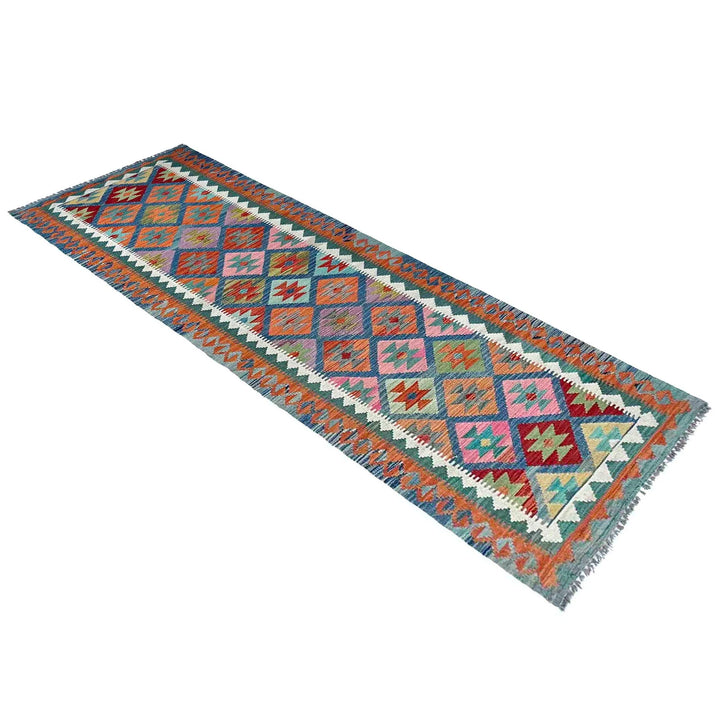 Afghan Vegetable Kilim Rug 2' 9" x 9' 11" Flat-Weave | No. AL91535