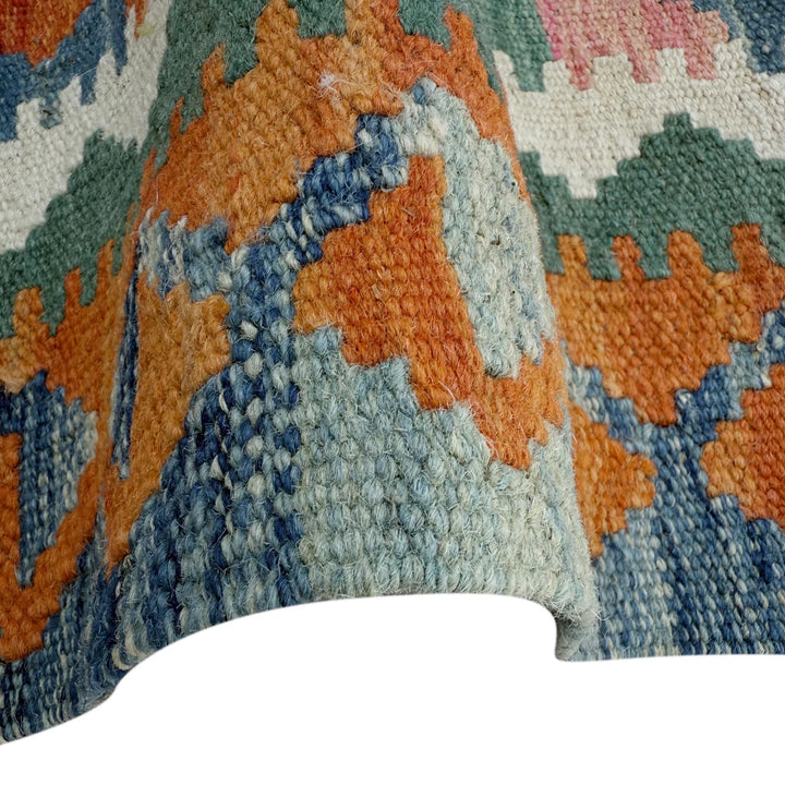 Afghan Vegetable Kilim Rug 2' 9" x 9' 11" Flat-Weave | No. AL91535