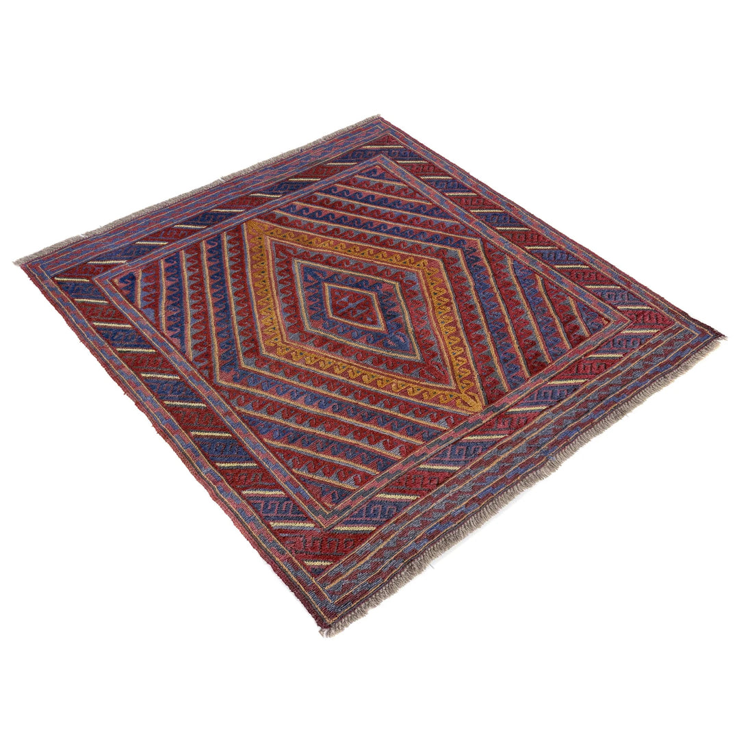 Multicolor Afghan Mashwani Rug 3' 11" x 4' 2" Hand-Knotted | No. AL91569