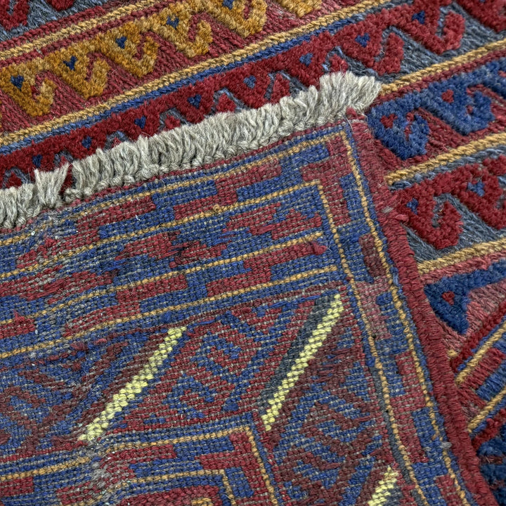 Multicolor Afghan Mashwani Rug 3' 11" x 4' 2" Hand-Knotted | No. AL91569