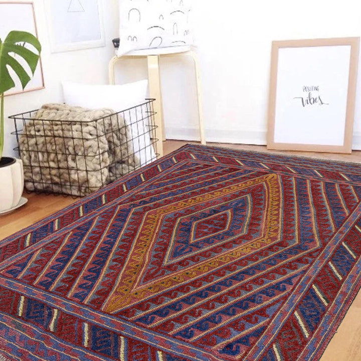 Multicolor Afghan Mashwani Rug 3' 11" x 4' 2" Hand-Knotted | No. AL91569