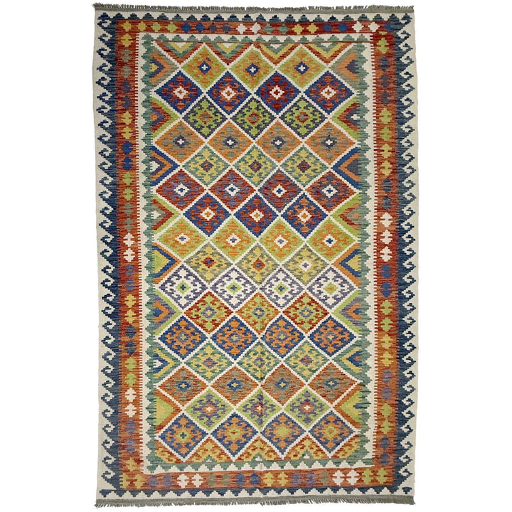 Afghan Kilim Rug 6' 9" x 10' 2" Flat-Weave | No. AL91603
