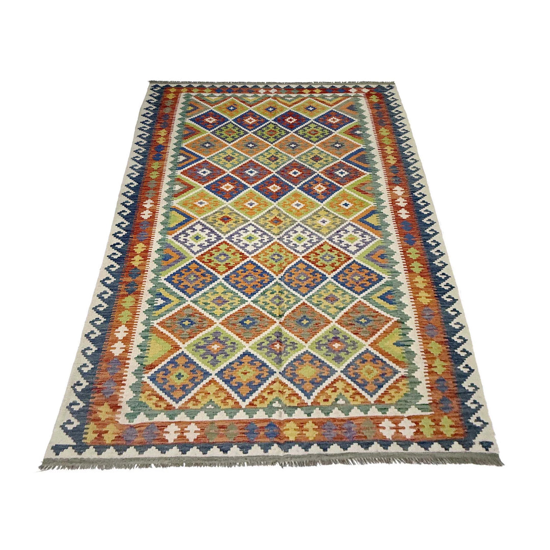 Afghan Kilim Rug 6' 9" x 10' 2" Flat-Weave | No. AL91603