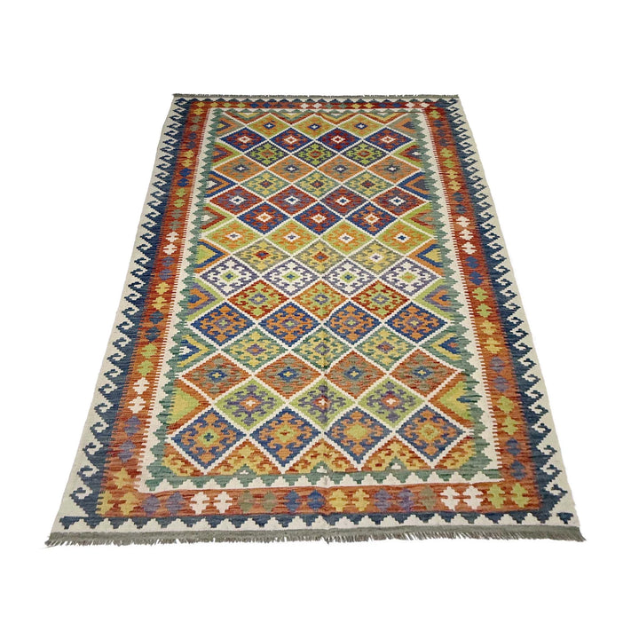 Afghan Kilim Rug 6' 9" x 10' 2" Flat-Weave | No. AL91603