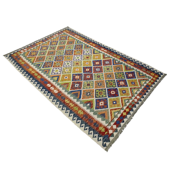 Afghan Kilim Rug 6' 9" x 10' 2" Flat-Weave | No. AL91603