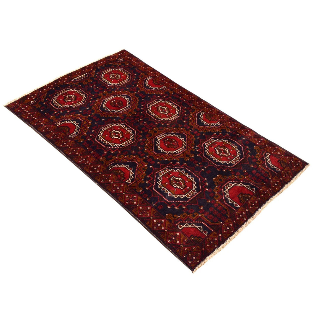 Afghan Baluchi Rug 3' 7" x 5' 11" Hand-Knotted | No. AL91692