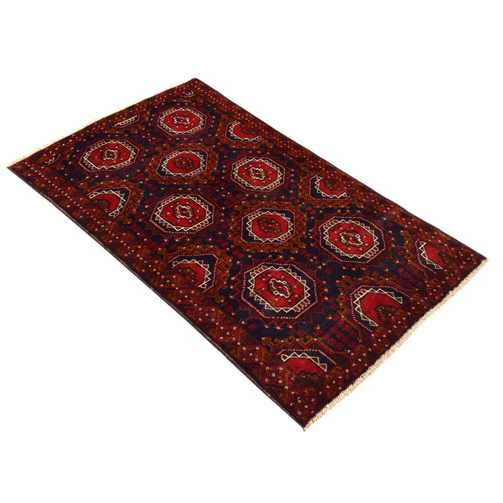 Afghan Baluchi Rug 3' 7" x 5' 11" Hand-Knotted | No. AL91692