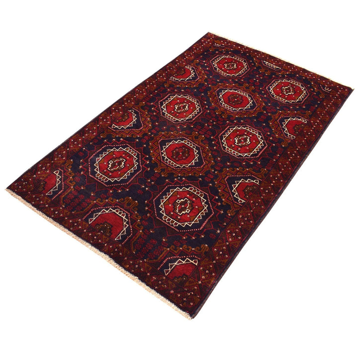 Afghan Baluchi Rug 3' 7" x 5' 11" Hand-Knotted | No. AL91692