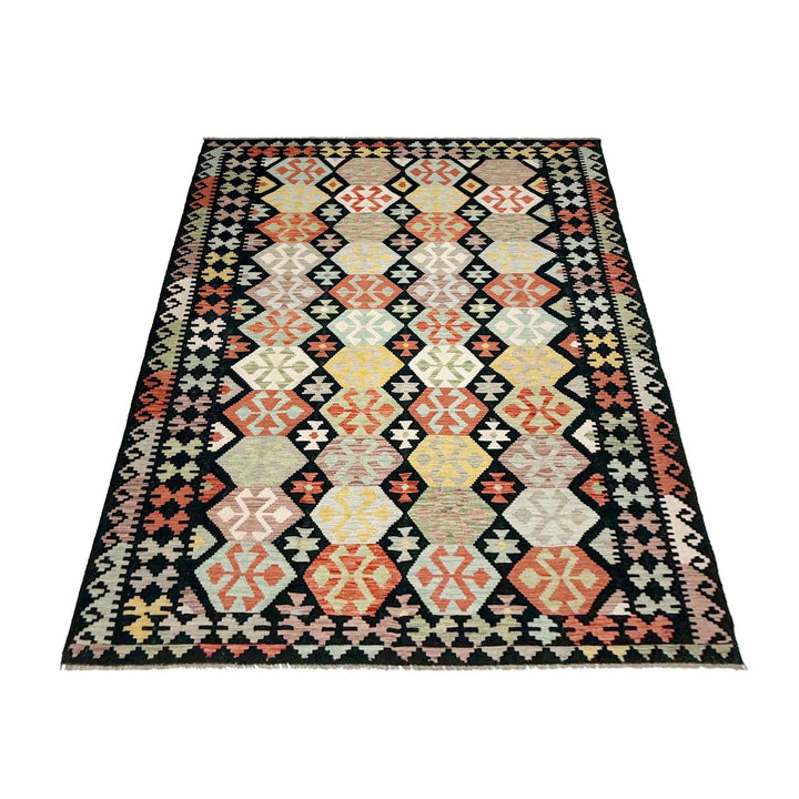 Afghan Vegetable Kilim Rug 6'4" x 9'11" Flat-Weave | No. AL917092