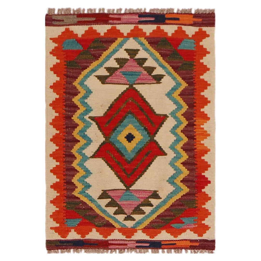 Afghan Kilim Rug 2' 0" x 2' 10" Flat-Weave | No. AL91781