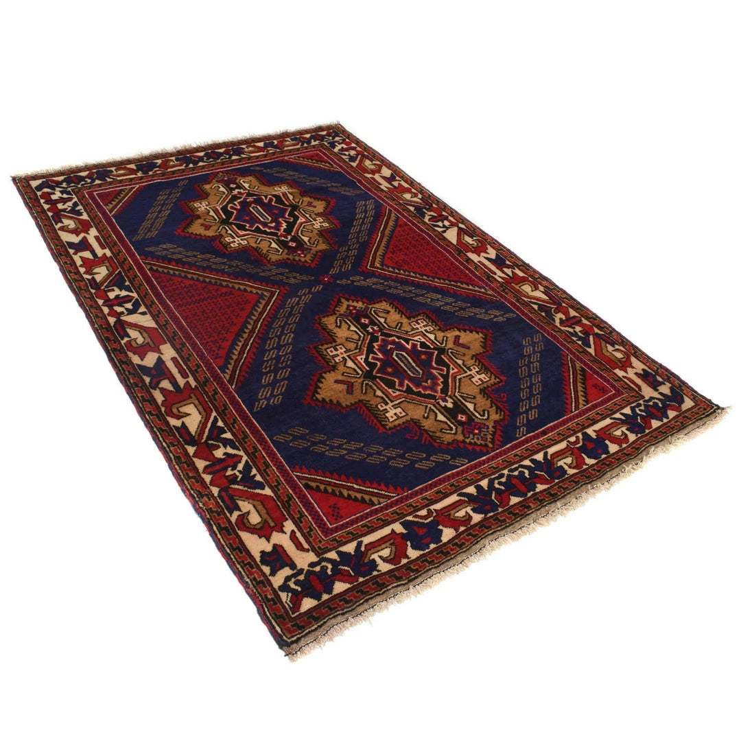 Afghan Baluchi Rug 4' 4" x 6' 4" Hand-Knotted | No. AL91805
