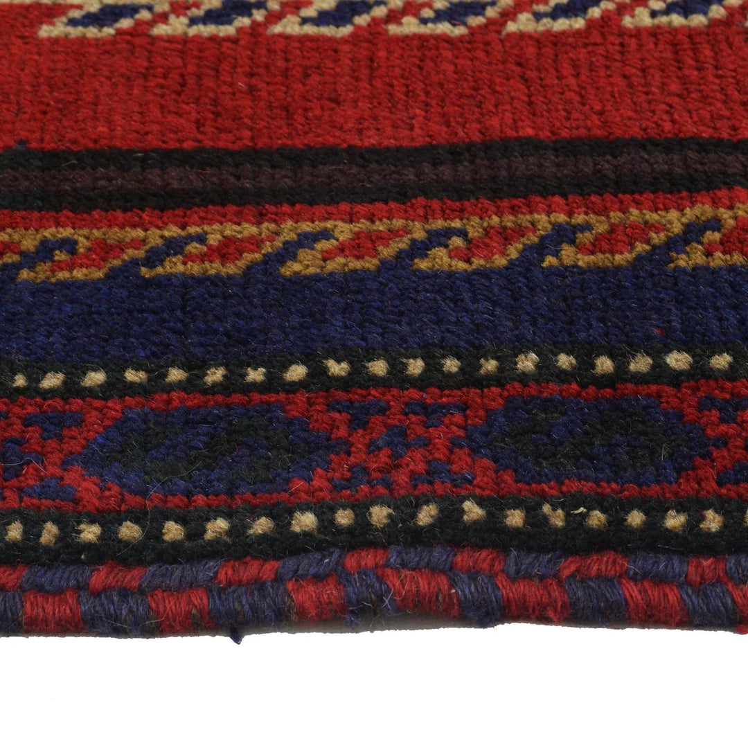 Dark Blue Afghan Baluchi Rug 3' 1" x 5' 5" Hand-Knotted | No. AL91859