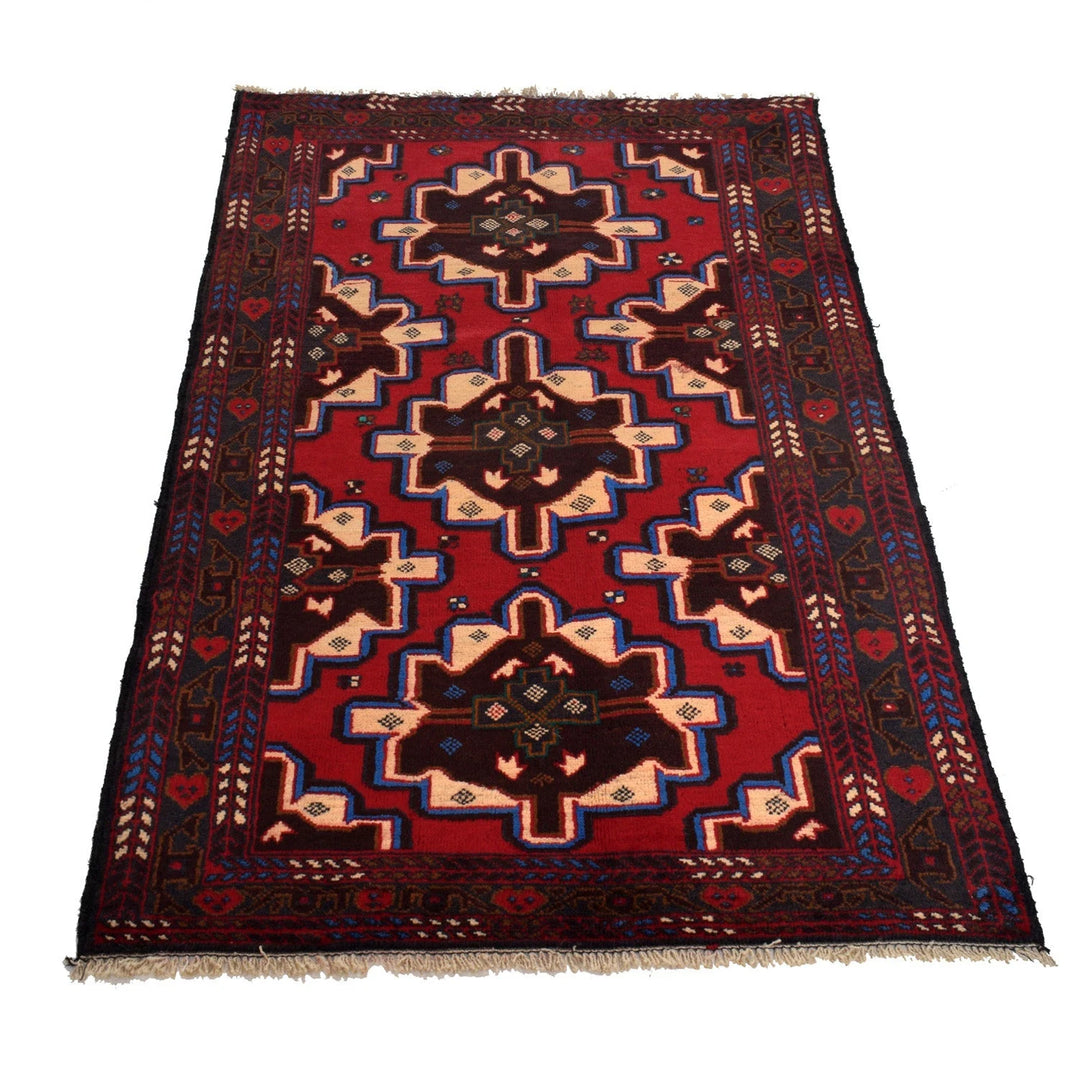 Afghan Baluchi Rug 2' 11" x 4' 11" Hand-Knotted | No. AL91926