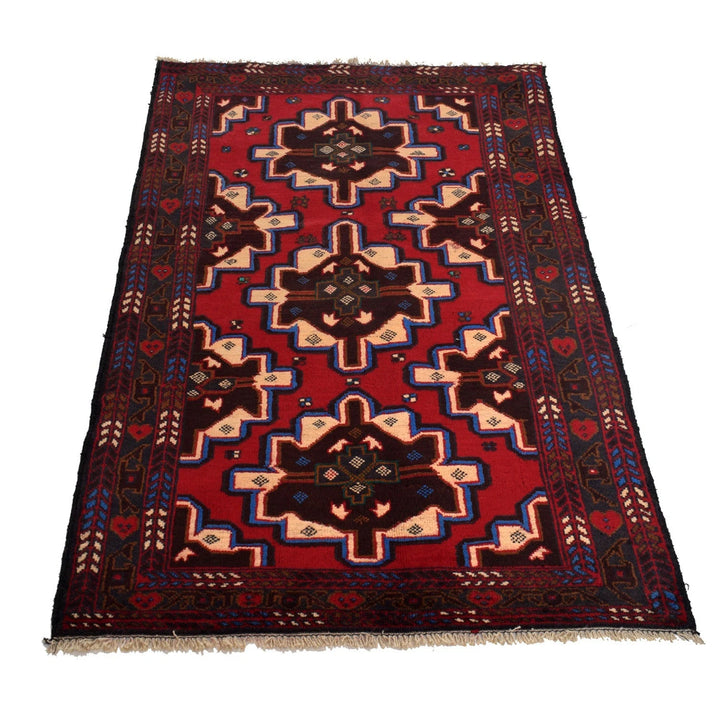 Afghan Baluchi Rug 2' 11" x 4' 11" Hand-Knotted | No. AL91926