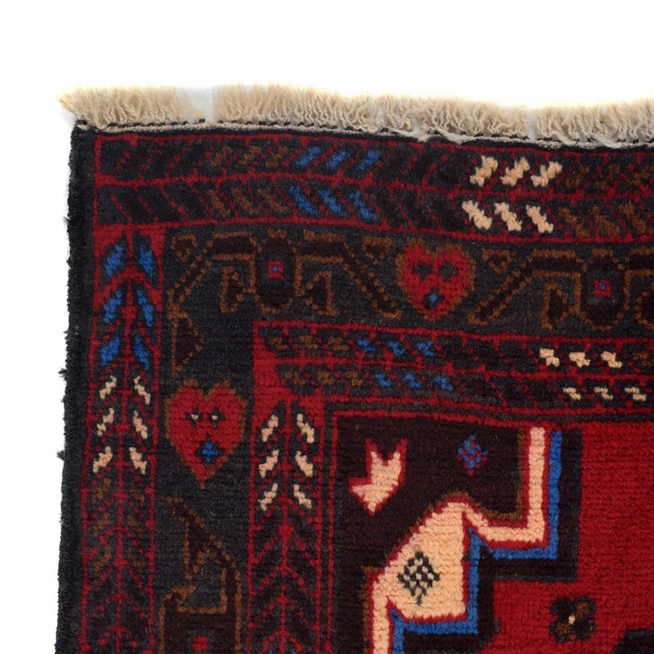 Afghan Baluchi Rug 2' 11" x 4' 11" Hand-Knotted | No. AL91926