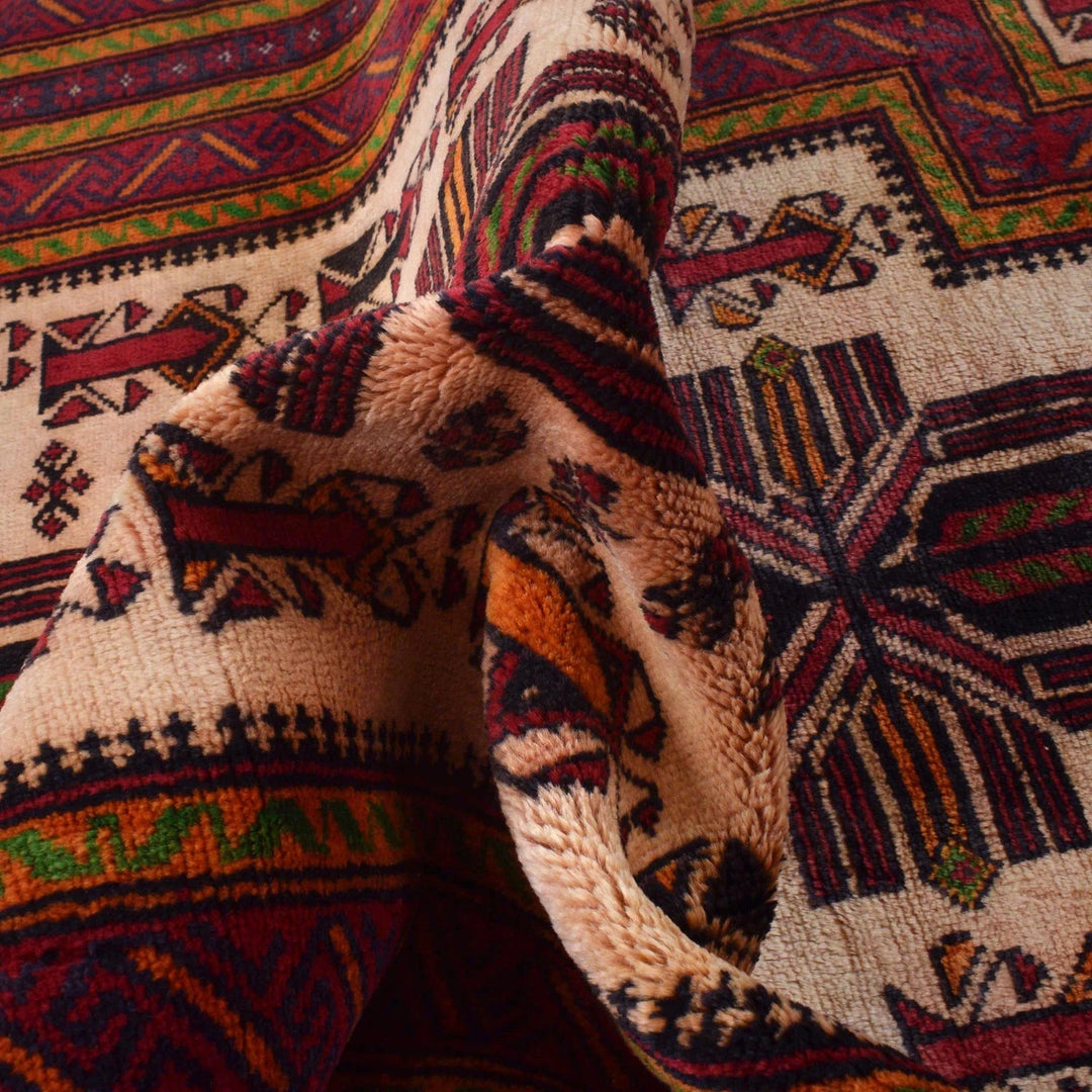 Beige Afghan Prayer Rug 2' 11" x 4' 10" Hand-Knotted | No. AL91966