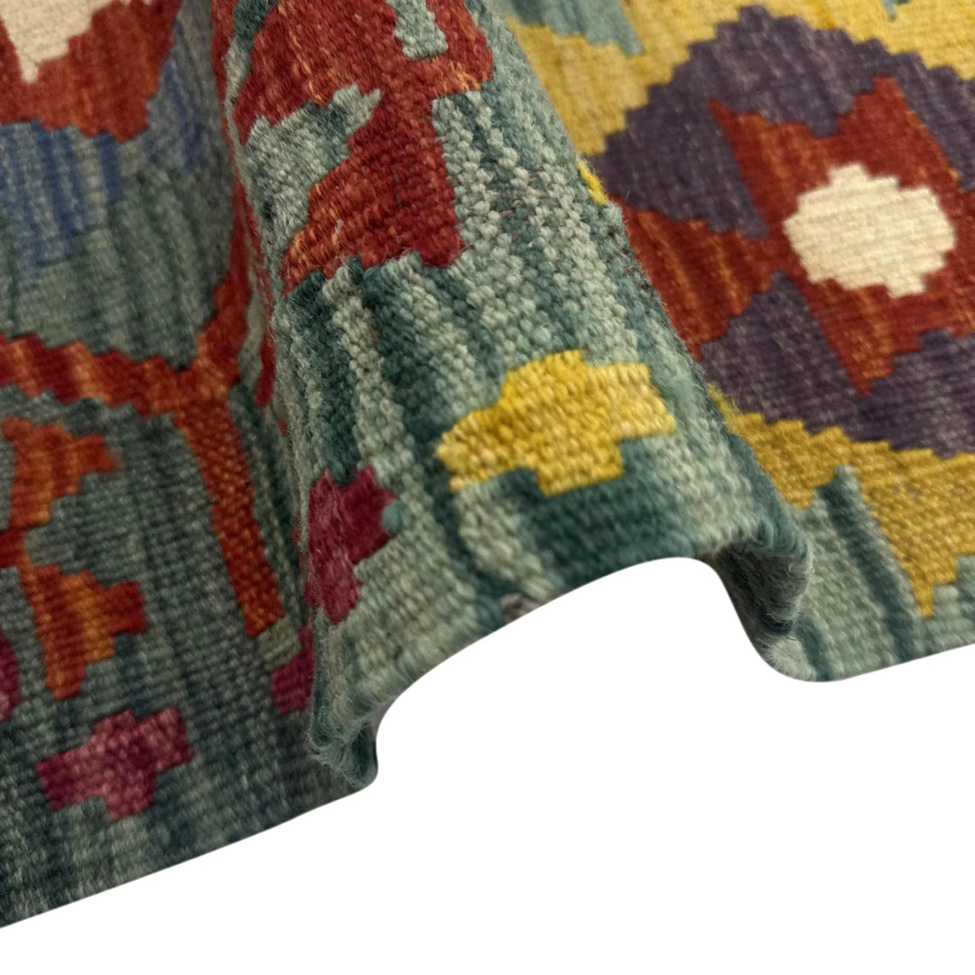 Afghan Vegetable Kilim Rug 6' 2" x 7' 11" Flat-Weave | No. AL920043