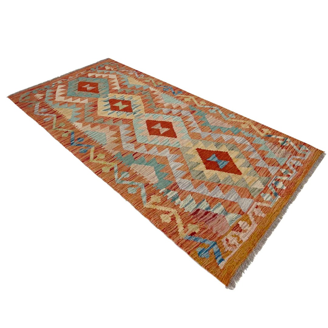 Afghan Vegetable Kilim Rug 2' 6" x 5' 1" Flat-Weave | No. AL921017