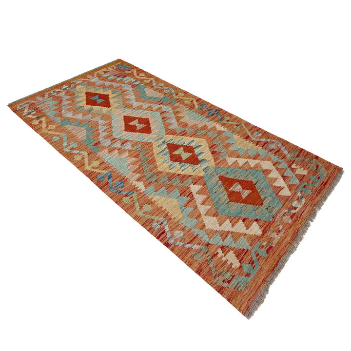 Afghan Vegetable Kilim Rug 2' 6" x 5' 1" Flat-Weave | No. AL921017