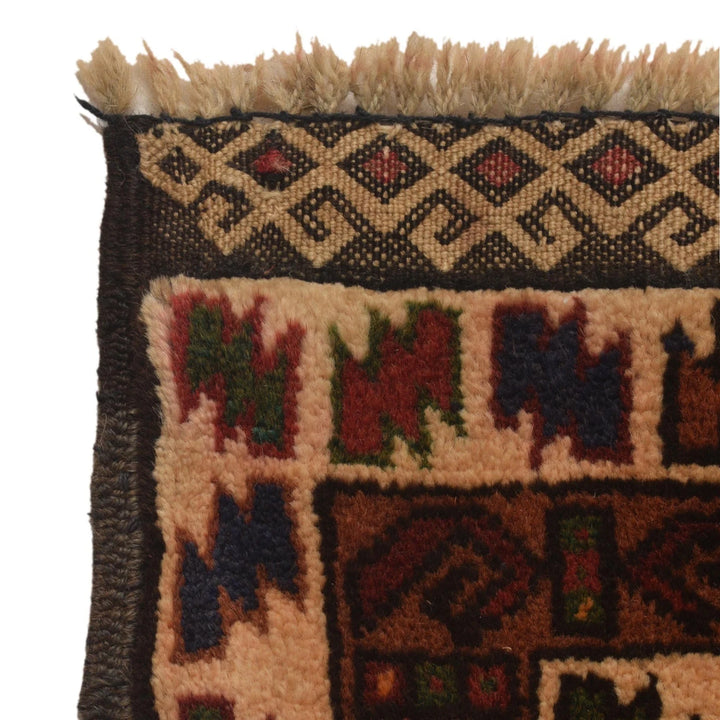 Red Afghan Baluchi Rug 3' 5" x 6' 7" Hand-Knotted | No. AL92208