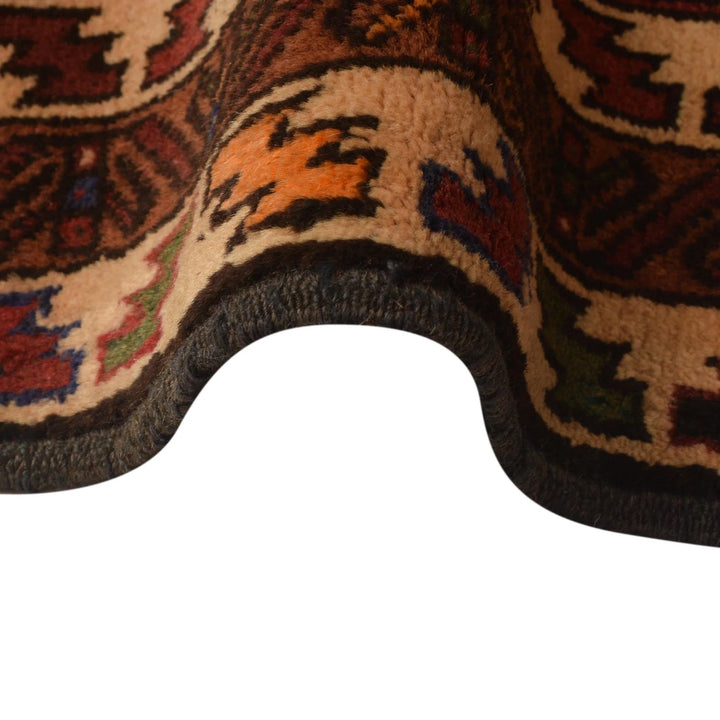 Red Afghan Baluchi Rug 3' 5" x 6' 7" Hand-Knotted | No. AL92208
