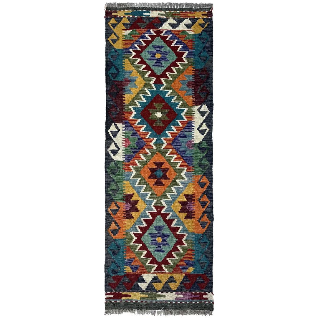 Afghan Vegetable Kilim Rug 1' 8" x 4' 10" Flat-Weave | No. AL92262