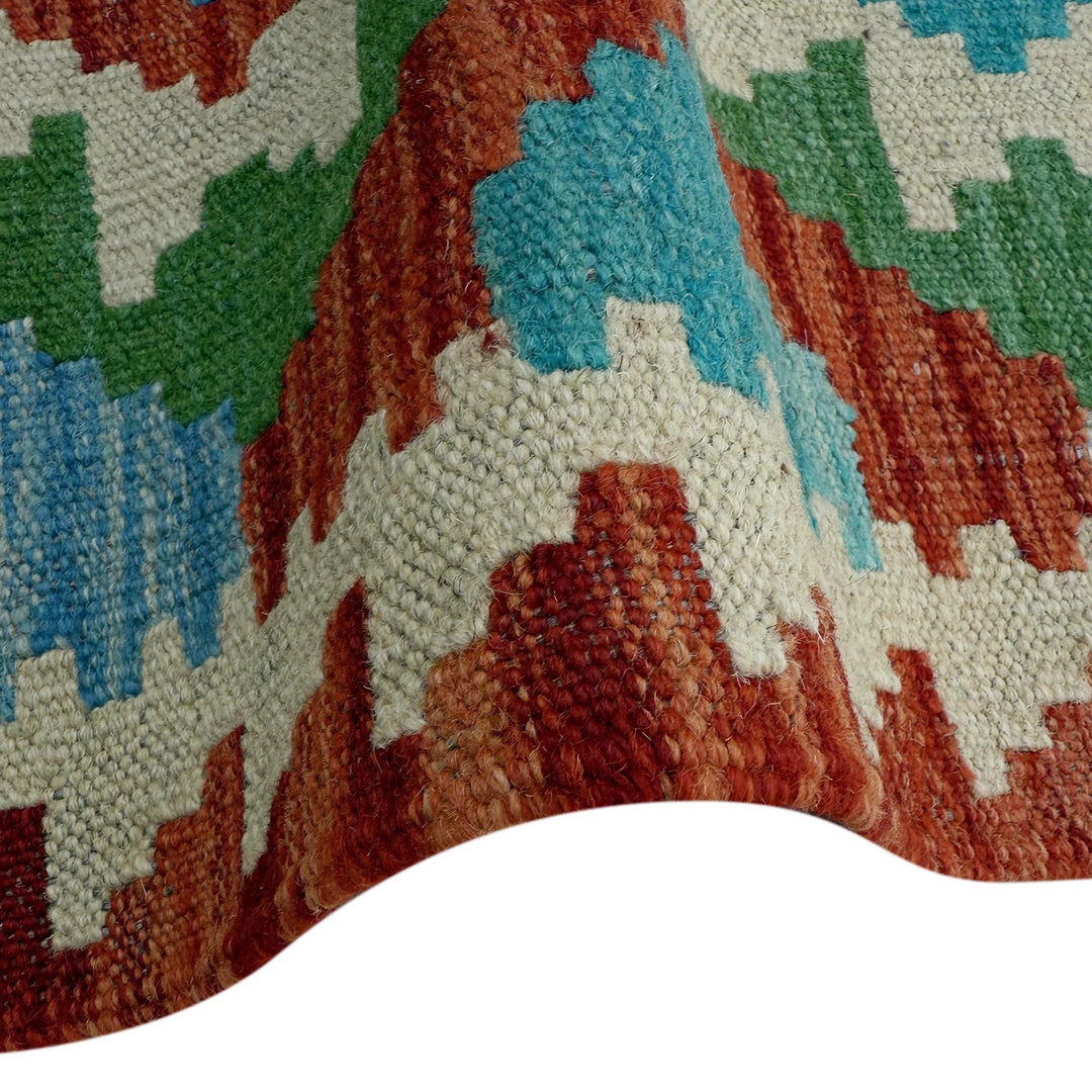 Afghan Vegetable Kilim Rug 2' 9" x 9' 8" Flat-Weave | No. AL92270
