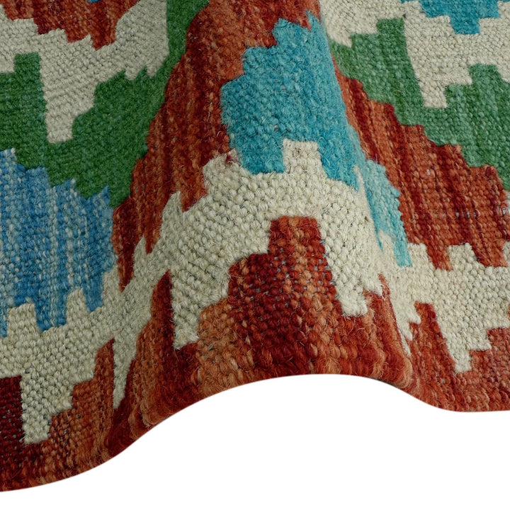 Afghan Vegetable Kilim Rug 2' 9" x 9' 8" Flat-Weave | No. AL92270