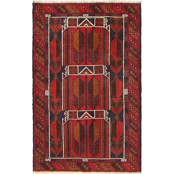 Afghan Prayer Rug 2' 9" x 3' 11" Hand-Knotted | No. AL92385