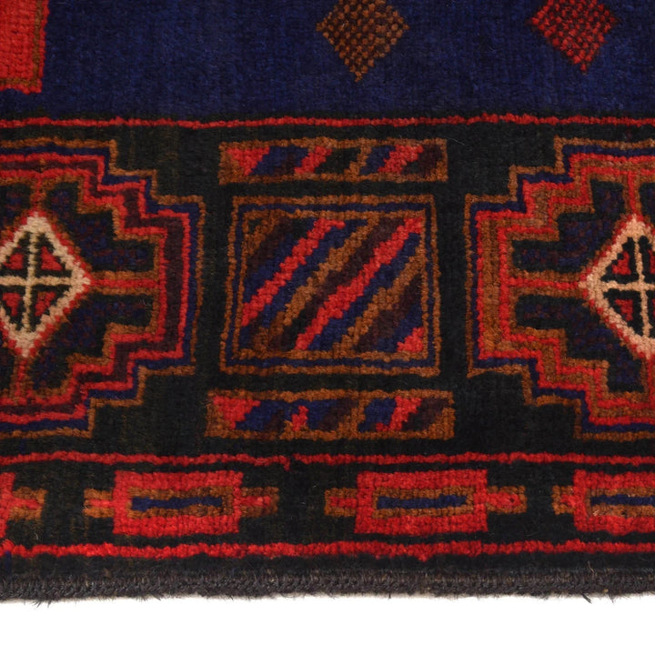Blue Afghan Baluchi Rug 4' 5" x 6' 1" Hand-Knotted | No. AL92393