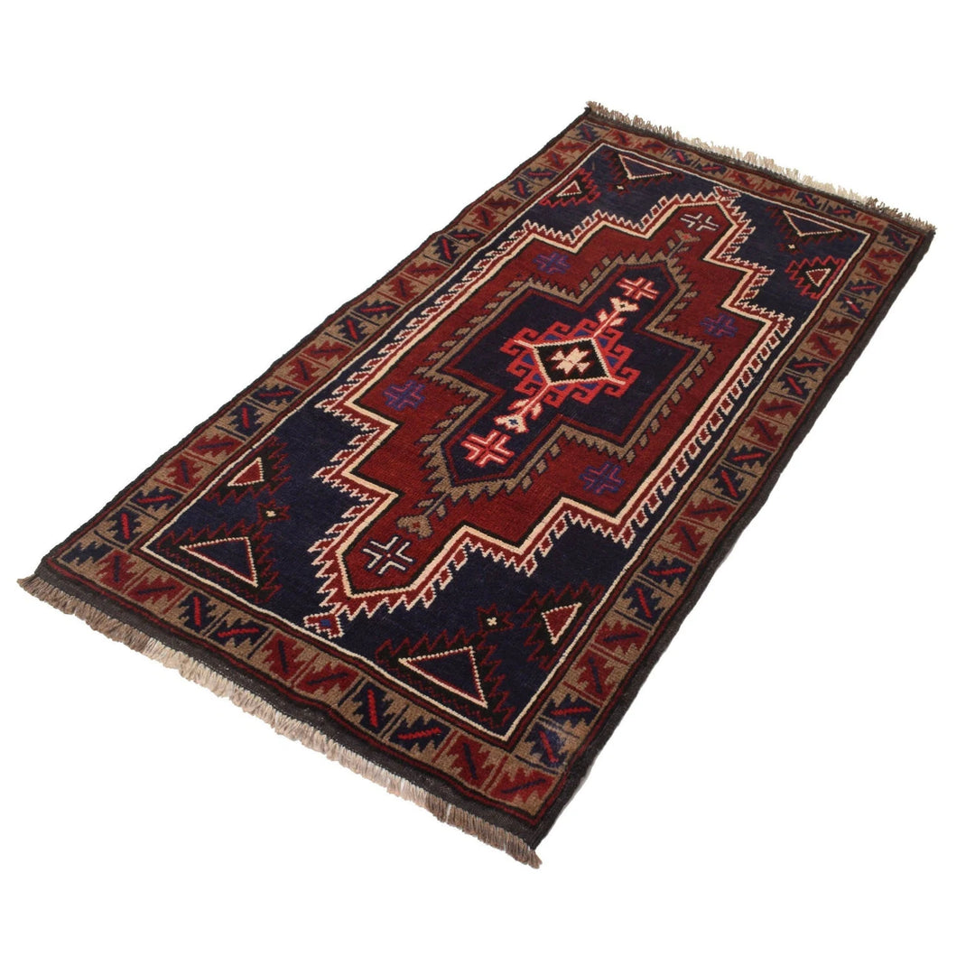Afghan Baluchi Rug 2' 7" x 4' 9" Hand-Knotted | No. AL92457