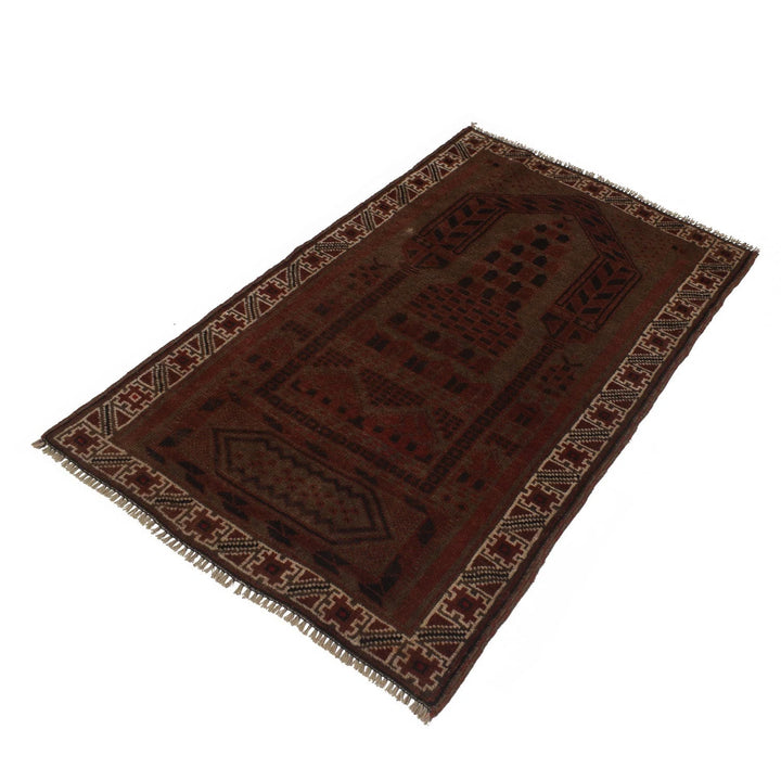 Brown Pakistani Overdye Rug 2' 9" x 4' 8" Hand-Knotted | No. AL92474