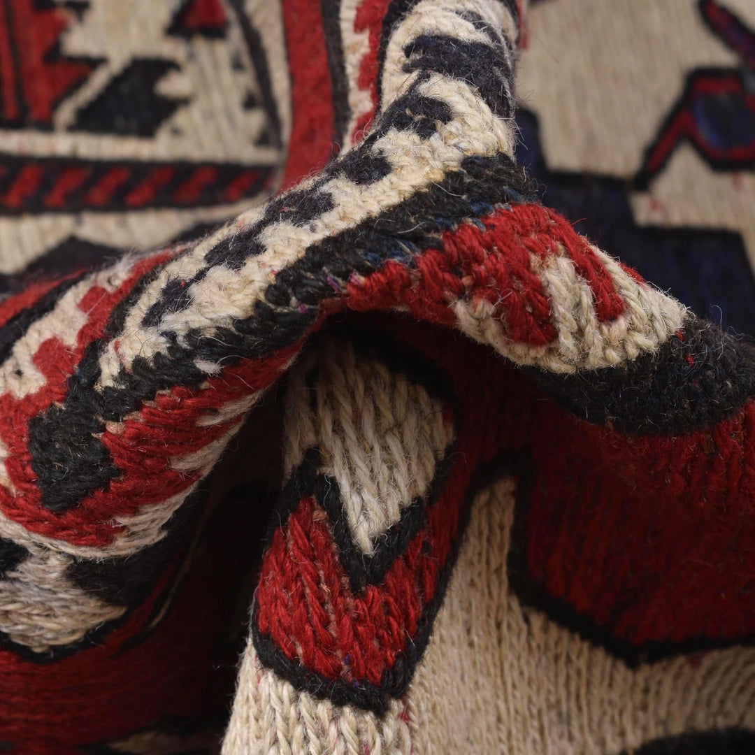 Beige Afghan Kilim Rug 2' 9" x 4' 5" Flat-Weave | No. AL92479