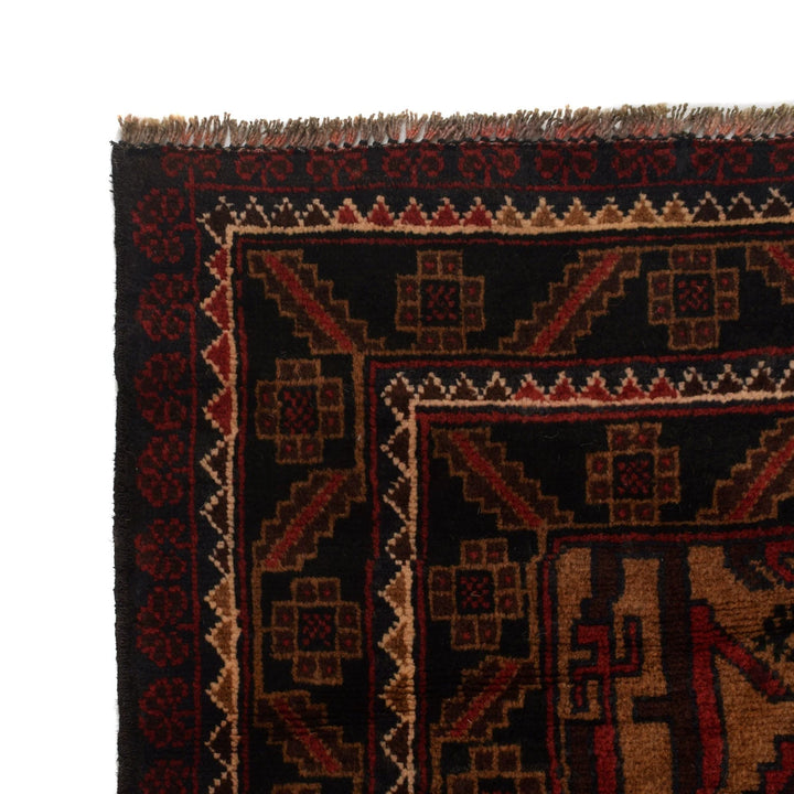 Afghan Baluchi Rug 4' 0" x 6' 3" Hand-Knotted | No. AL92533