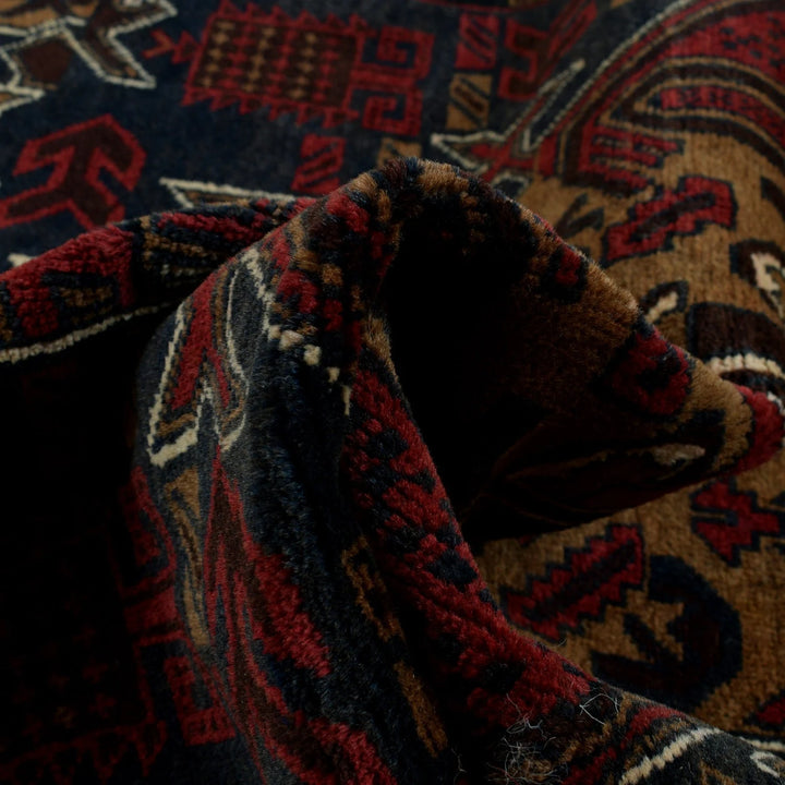 Afghan Baluchi Rug 4' 0" x 6' 3" Hand-Knotted | No. AL92533