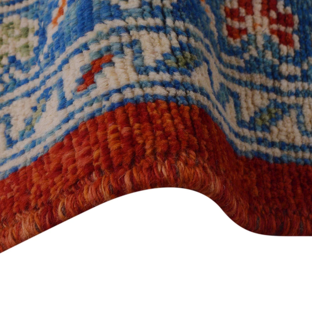 Red Afghan Bokhara Rug 5' 10" x 7' 8" Hand-Knotted | No. AL92554