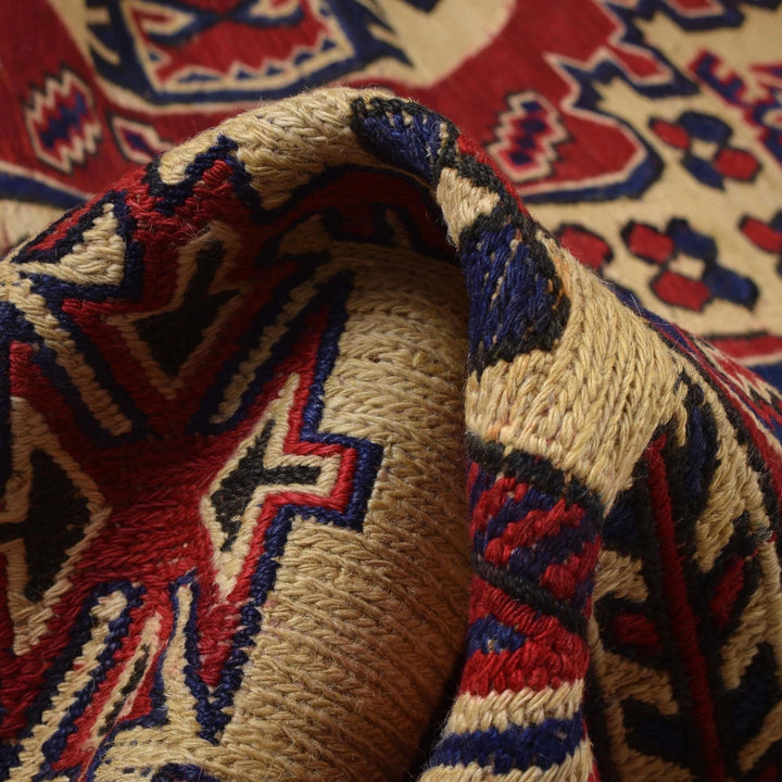 Afghan Saghari Kilim Rug 6' 7" x 9' 2" Flat-Weave | No. AL92618