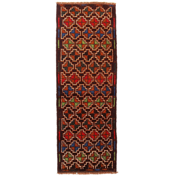 Afghan Baluchi Rug 2' 1" x 6' 7" Hand-Knotted | No. AL92685